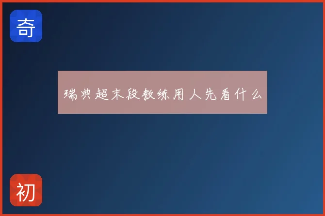 瑞典超末段教练用人先看什么